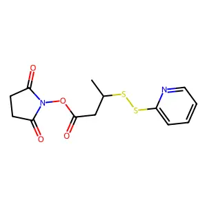 N-succinimidyl-3-(2-pyridyldithio)butyrate structure