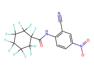 Cyclohexanecarboxamide, N-(2-cyano-4-nitrophenyl)-1,2,2,3,3,4,4,5,5,6,6-undecafluoro- structure