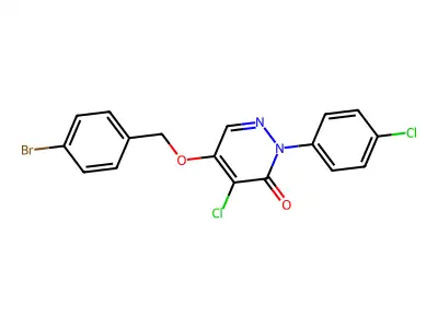 3(2H)-Pyridazinone, 5-((4-bromophenyl)methoxy)-4-chloro-2-(4-chlorophenyl)- structure