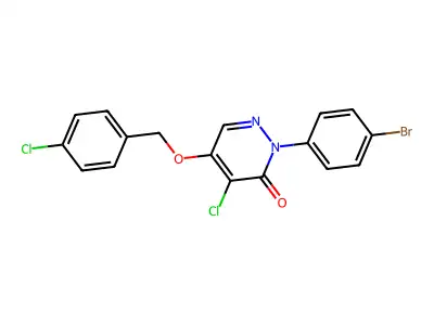 3(2H)-Pyridazinone, 2-(4-bromophenyl)-4-chloro-5-((4-chlorophenyl)methoxy)- structure
