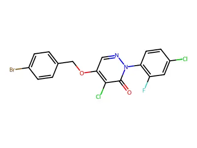 3(2H)-Pyridazinone, 5-((4-bromophenyl)methoxy)-4-chloro-2-(4-chloro-2-fluorophenyl)- structure