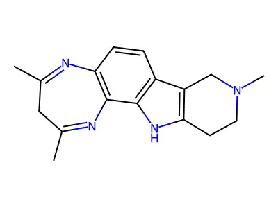 Pyrido(3',4':4,5)pyrrolo(2,3-g)-1,5-benzodiazepine, 3,8,9,10,11,12-hexahydro-2,4,9-trimethyl- structure
