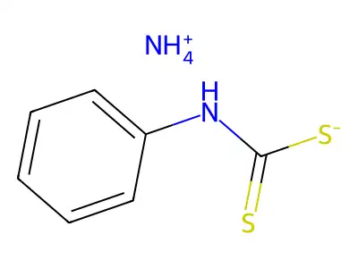 Carbamodithioic acid, N-phenyl-, ammonium salt (1:1) structure