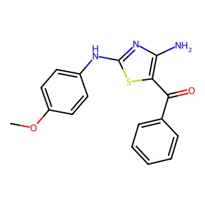 4-Amino-5-benzoyl-2-(4-methoxyphenylamino)thiazole structure