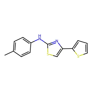 N-(4-methylphenyl)-4-thiophen-2-yl-1,3-thiazol-2-amine structure