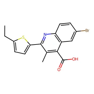 6-Bromo-2-(5-ethylthiophen-2-yl)-3-methylquinoline-4-carboxylic acid structure