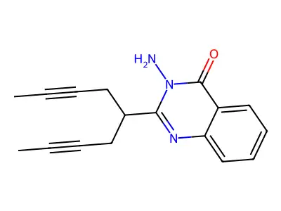 3-Amino-2-[1-(2-butyn-1-yl)-4-methyl-3-butyn-1-yl]-4(3H)-quinazolinone structure