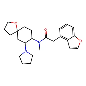 N-甲基-N-(7-(1-吡咯烷基)-1-氧杂螺(4.5)癸-8-基)-4-苯并呋喃乙酰胺 structure