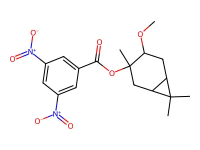 Bicyclo[4.1.0]heptan-3-ol, 4-methoxy-3,7,7-trimethyl-, 3-(3,5-dinitrobenzoate) structure