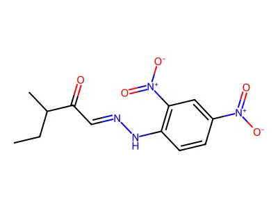 1-[(2,4-Dinitrophenyl)hydrazinylidene]-3-methylpentan-2-one structure