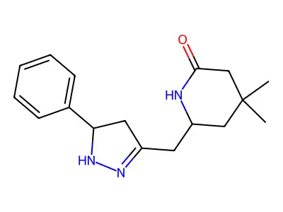 2-Piperidinone, 6-((4,5-dihydro-5-phenyl-1H-pyrazol-3-yl)methyl)-4,4-dimethyl- structure