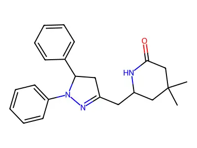 3-(4,4-Dimethyl-2-piperidon-6-yl)methyl-1,5-diphenyl-2-pyrazoline structure