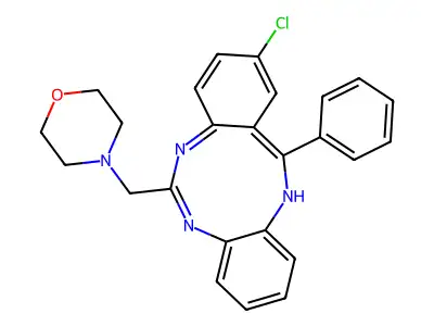 2-Chloro-6-(4-morpholinylmethyl)-13-phenyl-5H-dibenzo(d,h)(1,3,6)triazonine structure
