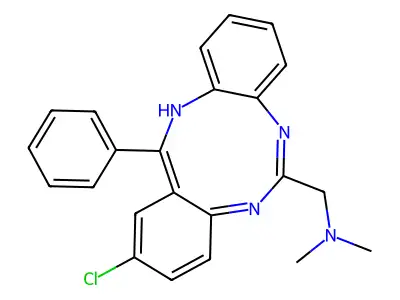 2-Chloro-N,N-dimethyl-13-phenyl-5H-dibenzo(d,h)(1,3,6)triazonine-6-methanamine structure