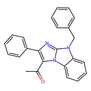 1-(9-benzyl-2-phenyl-9H-imidazo[1,2-a]benzimidazol-3-yl)ethanone structure