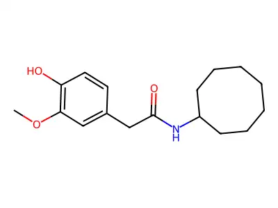 Benzeneacetamide, N-cyclooctyl-4-hydroxy-3-methoxy- structure