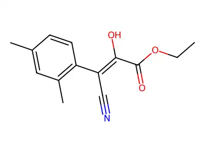 Ethyl 3-cyano-3-(2,4-dimethylphenyl)-2-hydroxyprop-2-enoate structure