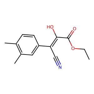 Ethyl beta-cyano-3,4-dimethyl-alpha-hydroxycinnamate structure