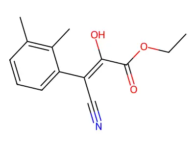 Ethyl beta-cyano-2,3-dimethyl-alpha-hydroxycinnamate structure