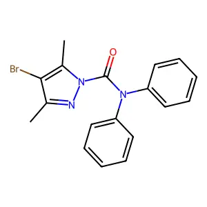4-bromo-3,5-dimethyl-N,N-diphenyl-1H-pyrazole-1-carboxamide structure
