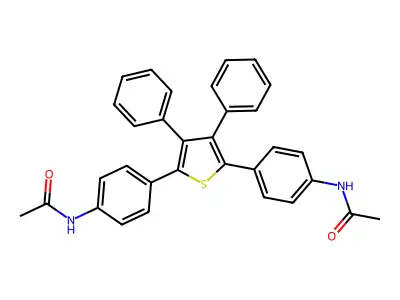 Acetamide, N,N'-[(3,4-diphenyl-2,5-thiophenediyl)di-4,1-phenylene]bis- structure