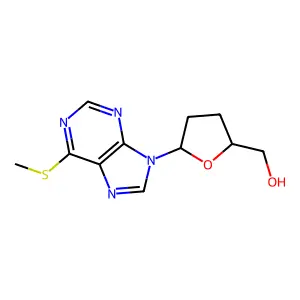 2-Furanmethanol, tetrahydro-5-(6-(methylthio)-9H-purin-9-yl)-, (2S-cis)- structure
