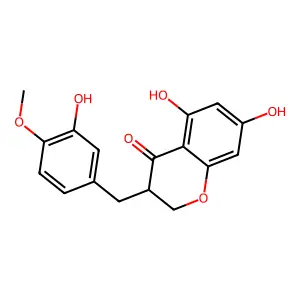 3-(3-Hydroxy-4-methoxybenzyl)-5,7-dihydroxychroman-4-one structure
