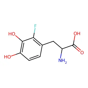 2-Amino-3-(2-fluoro-3,4-dihydroxyphenyl)propanoic acid structure