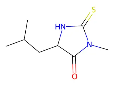 4-Imidazolidinone, 3-methyl-5-(2-methylpropyl)-2-thioxo- structure