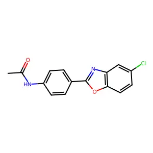 N-[4-(5-chloro-1,3-benzoxazol-2-yl)phenyl]acetamide structure