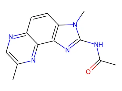 Acetamide, N-(3,8-dimethyl-3H-imidazo(4,5-f)quinoxalin-2-yl)- structure
