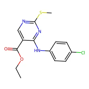 Ethyl 4-(4-chloroanilino)-2-(methylsulfanyl)-5-pyrimidinecarboxylate structure