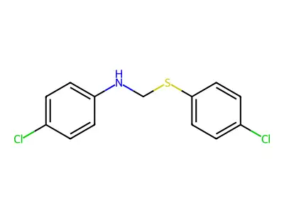 4-Chloro-N-(((4-chlorophenyl)thio)methyl)aniline structure