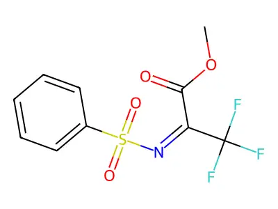 Methyl 2-benzenesulfonylimino-3,3,3-trifluoropropionate structure