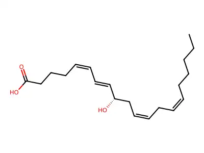 (9S)-9-hydroxyicosa-5,7,11,14-tetraenoic acid structure