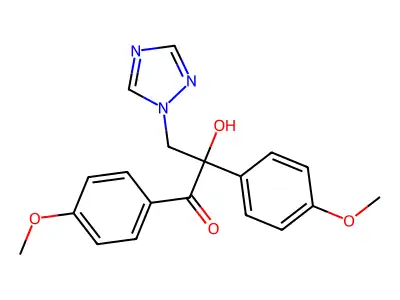 1-Propanone, 2-hydroxy-1,2-bis(4-methoxyphenyl)-3-(1H-1,2,4-triazol-1-yl)- structure