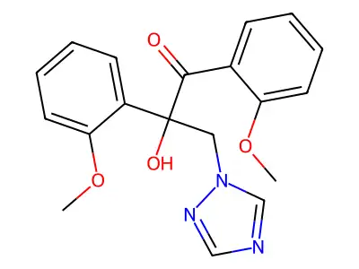 1-Propanone, 2-hydroxy-1,2-bis(2-methoxyphenyl)-3-(1H-1,2,4-triazol-1-yl)- structure