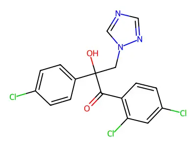 1-Propanone, 2-(4-chlorophenyl)-1-(2,4-dichlorophenyl)-2-hydroxy-3-(1H-1,2,4-triazol-1-yl)- structure
