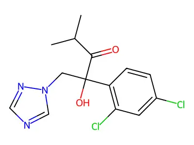 3-Pentanone, 2-(2,4-dichlorophenyl)-2-hydroxy-4-methyl-1-(1H-1,2,4-triazol-1-yl)- structure