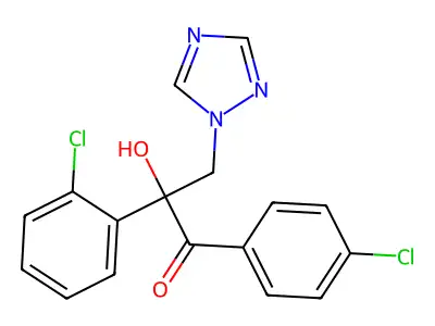1-Propanone, 2-(2-chlorophenyl)-1-(4-chlorophenyl)-2-hydroxy-3-(1H-1,2,4-triazol-1-yl)- structure