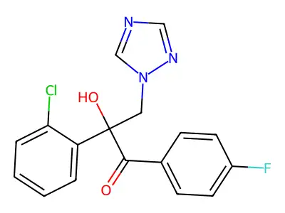 1-Propanone, 2-(2-chlorophenyl)-1-(4-fluorophenyl)-2-hydroxy-3-(1H-1,2,4-triazol-1-yl)- structure