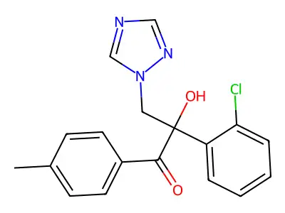 1-Propanone, 2-(2-chlorophenyl)-2-hydroxy-1-(4-methylphenyl)-3-(1H-1,2,4-triazol-1-yl)- structure