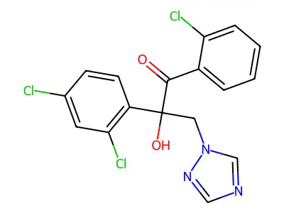 1-Propanone, 1-(2-chlorophenyl)-2-(2,4-dichlorophenyl)-2-hydroxy-3-(1H-1,2,4-triazol-1-yl)- structure