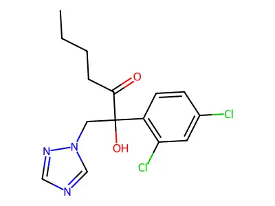 3-Heptanone, 2-(2,4-dichlorophenyl)-2-hydroxy-1-(1H-1,2,4-triazol-1-yl)- structure