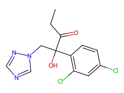 3-Pentanone, 2-(2,4-dichlorophenyl)-2-hydroxy-1-(1H-1,2,4-triazol-1-yl)- structure