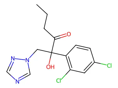 3-Hexanone, 2-(2,4-dichlorophenyl)-2-hydroxy-1-(1H-1,2,4-triazol-1-yl)- structure
