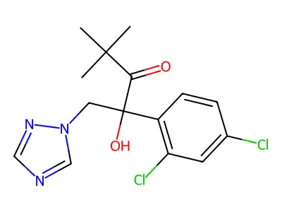 3-Pentanone, 2-(2,4-dichlorophenyl)-2-hydroxy-4,4-dimethyl-1-(1H-1,2,4-triazol-1-yl)- structure