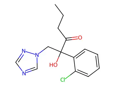 3-Hexanone, 2-(2-chlorophenyl)-2-hydroxy-1-(1H-1,2,4-triazol-1-yl)- structure