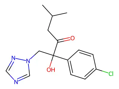 3-Hexanone, 2-(4-chlorophenyl)-2-hydroxy-5-methyl-1-(1H-1,2,4-triazol-1-yl)- structure