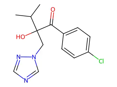1-Butanone, 1-(4-chlorophenyl)-2-hydroxy-3-methyl-2-(1H-1,2,4-triazol-1-ylmethyl)- structure
